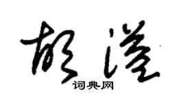 朱锡荣胡溢草书个性签名怎么写