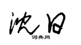 朱锡荣沈日草书个性签名怎么写