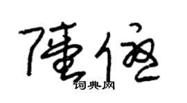 朱锡荣陆优草书个性签名怎么写