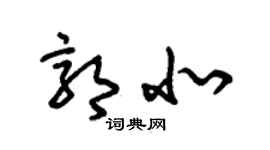 朱锡荣郭北草书个性签名怎么写