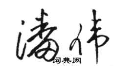 骆恒光潘伟草书个性签名怎么写