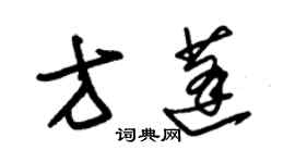 朱锡荣方蓬草书个性签名怎么写