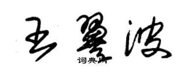 朱锡荣王翼波草书个性签名怎么写