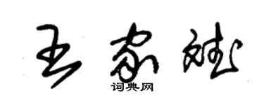 朱锡荣王家斌草书个性签名怎么写
