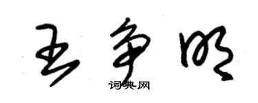 朱锡荣王争明草书个性签名怎么写
