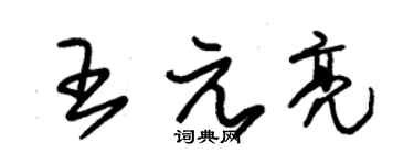 朱锡荣王元亮草书个性签名怎么写