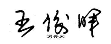 朱锡荣王俊晖草书个性签名怎么写