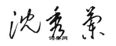 骆恒光沈秀兰草书个性签名怎么写