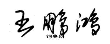 朱锡荣王鹏鸿草书个性签名怎么写