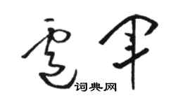 骆恒光卢军草书个性签名怎么写