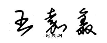 朱锡荣王嘉鑫草书个性签名怎么写