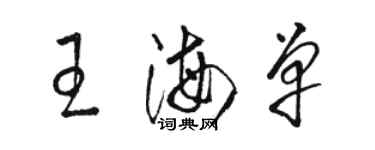 骆恒光王海单草书个性签名怎么写