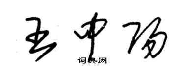 朱锡荣王中阳草书个性签名怎么写