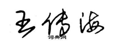 朱锡荣王传海草书个性签名怎么写