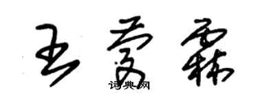 朱锡荣王庆霖草书个性签名怎么写