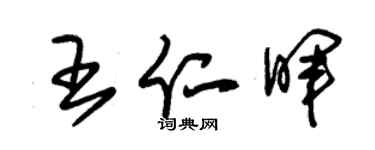 朱锡荣王仁晖草书个性签名怎么写