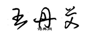 朱锡荣王丹艾草书个性签名怎么写