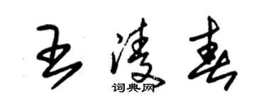 朱锡荣王凌春草书个性签名怎么写