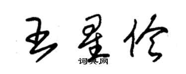 朱锡荣王星伶草书个性签名怎么写