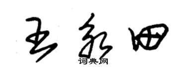 朱锡荣王永田草书个性签名怎么写