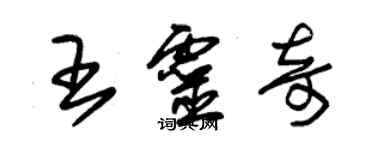 朱锡荣王灵奇草书个性签名怎么写