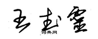 朱锡荣王武灵草书个性签名怎么写