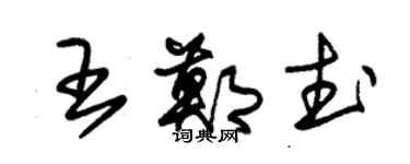 朱锡荣王郑武草书个性签名怎么写