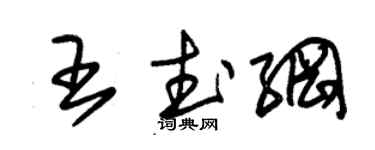 朱锡荣王武纲草书个性签名怎么写