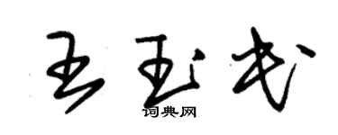 朱锡荣王玉民草书个性签名怎么写