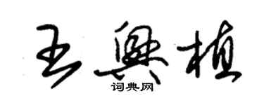 朱锡荣王兴植草书个性签名怎么写