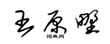 朱锡荣王原野草书个性签名怎么写