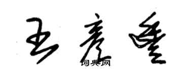朱锡荣王彦丰草书个性签名怎么写