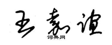 朱锡荣王嘉谊草书个性签名怎么写