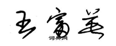 朱锡荣王富英草书个性签名怎么写