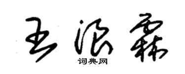 朱锡荣王浪霖草书个性签名怎么写