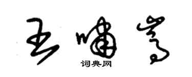 朱锡荣王啸嵩草书个性签名怎么写