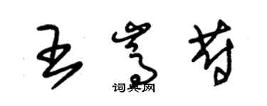 朱锡荣王嵩蔚草书个性签名怎么写