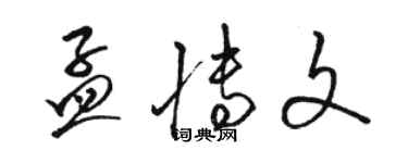 骆恒光孟博文草书个性签名怎么写