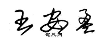 朱锡荣王安盈草书个性签名怎么写