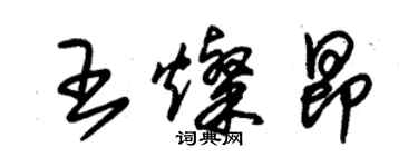 朱锡荣王灿昂草书个性签名怎么写