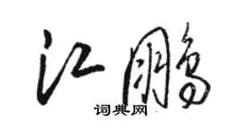骆恒光江鹏草书个性签名怎么写