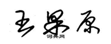 朱锡荣王果原草书个性签名怎么写