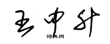 朱锡荣王中升草书个性签名怎么写