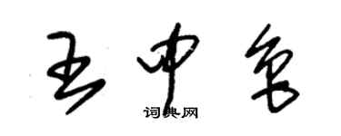 朱锡荣王中鲁草书个性签名怎么写
