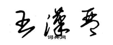 朱锡荣王汉琴草书个性签名怎么写