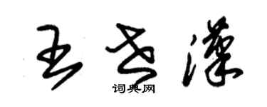 朱锡荣王世汉草书个性签名怎么写