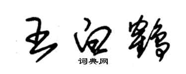 朱锡荣王白鹤草书个性签名怎么写