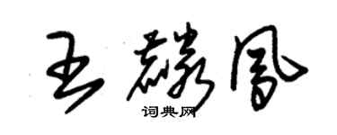 朱锡荣王麟凤草书个性签名怎么写