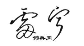 骆恒光雷宁草书个性签名怎么写