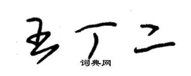 朱锡荣王丁二草书个性签名怎么写